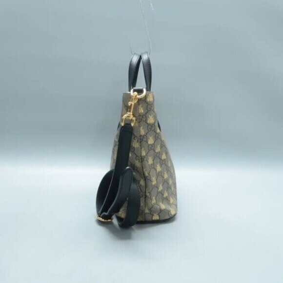 GUCCI Brown Bee Canvas Satchel 600-031425 - Picture 3 of 12